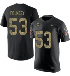 Nike Pittsburgh Steelers #53 Maurkice Pouncey Black Camo Salute to Service T-Shirt