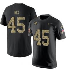 Nike Pittsburgh Steelers #45 Roosevelt Nix Black Camo Salute to Service T-Shirt