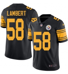 Men's Nike Pittsburgh Steelers #58 Jack Lambert Limited Black Rush Vapor Untouchable NFL Jersey