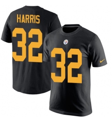 Nike Pittsburgh Steelers #32 Franco Harris Black Rush Pride Name & Number T-Shirt