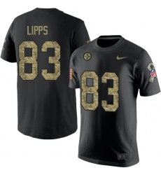 Nike Pittsburgh Steelers #83 Louis Lipps Black Camo Salute to Service T-Shirt