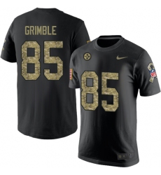 Nike Pittsburgh Steelers #85 Xavier Grimble Black Camo Salute to Service T-Shirt