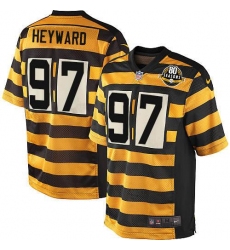 Men's Nike Pittsburgh Steelers #97 Cameron Heyward Limited Yellow/Black Alternate 80TH Anniversary Throwback NFL Jersey