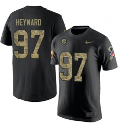 Nike Pittsburgh Steelers #97 Cameron Heyward Black Camo Salute to Service T-Shirt