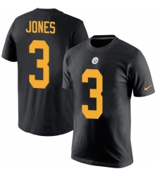 Nike Pittsburgh Steelers #3 Landry Jones Black Rush Pride Name & Number T-Shirt