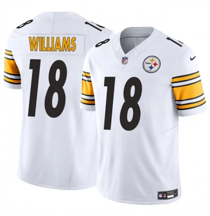 Men's Pittsburgh Steelers #18 Mike Williams White 2024 F.U.S.E. Vapor Untouchable Limited Stitched Jersey