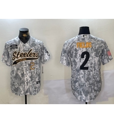 Men's Pittsburgh Steelers #2 Justin Fields 2024 Arctic Camo Salute To Service Stitched Baseball Jerseys