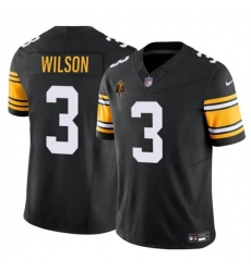 Men's Pittsburgh Steelers #3 Russell Wilson Black 2024 F.U.S.E. With Walter Payton Vapor Untouchable Limited Football Stitched Jersey