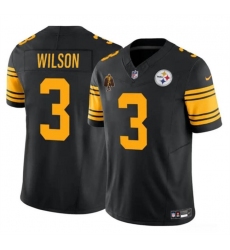 Men's Pittsburgh Steelers #3 Russell Wilson Black F.U.S.E. With Walter Payton Color Rush Limited Football Stitched Jersey