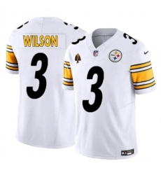 Men's Pittsburgh Steelers #3 Russell Wilson White F.U.S.E. With Walter Payton Vapor Limited Football Stitched Jersey