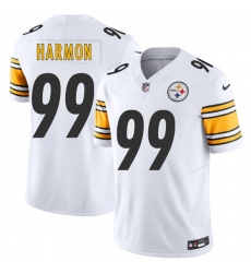 Men's Pittsburgh Steelers #99 Derrick Harmon White 2025 Draft F.U.S.E. Vapor Limited Football Stitched Jersey