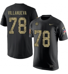 Nike Pittsburgh Steelers #78 Alejandro Villanueva Black Camo Salute to Service T-Shirt