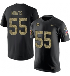 Nike Pittsburgh Steelers #55 Arthur Moats Black Camo Salute to Service T-Shirt