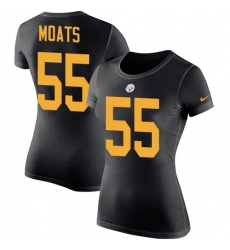 Women's Nike Pittsburgh Steelers #55 Arthur Moats Black Rush Pride Name & Number T-Shirt