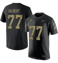 Nike Pittsburgh Steelers #77 Marcus Gilbert Black Camo Salute to Service T-Shirt