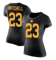 Women's Nike Pittsburgh Steelers #23 Mike Mitchell Black Rush Pride Name & Number T-Shirt