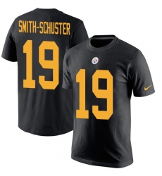 Nike Pittsburgh Steelers #19 JuJu Smith-Schuster Black Rush Pride Name & Number T-Shirt