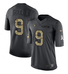Youth Nike San Francisco 49ers #9 Robbie Gould Limited Black 2016 Salute to Service NFL Jersey