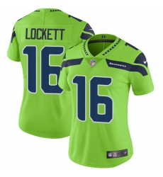 Women's Nike Seattle Seahawks #16 Tyler Lockett Limited Green Rush Vapor Untouchable NFL Jersey