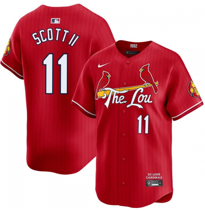 Men's St. Louis Cardinals #11 Victor Scott II Red City Connect Limited Stitched Baseball Jersey