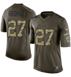 Men's Nike Tennessee Titans #27 Eddie George Elite Green Salute to Service NFL Jersey