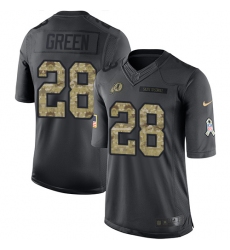 Men's Nike Washington Redskins #28 Darrell Green Limited Black 2016 Salute to Service NFL Jersey