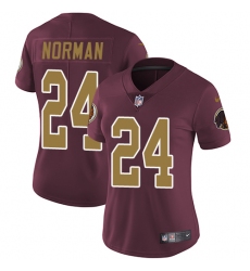 Women's Nike Washington Redskins #24 Josh Norman Burgundy Red/Gold Number Alternate 80TH Anniversary Vapor Untouchable Limited Player NFL Jersey