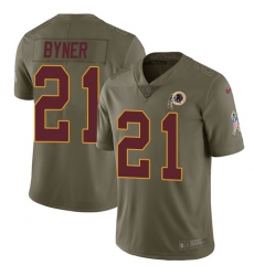 Youth Nike Washington Redskins #21 Earnest Byner Limited Olive 2017 Salute to Service NFL Jersey