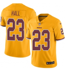 Youth Nike Washington Redskins #23 DeAngelo Hall Limited Gold Rush Vapor Untouchable NFL Jersey