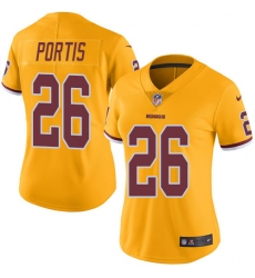 Women's Nike Washington Redskins #26 Clinton Portis Limited Gold Rush Vapor Untouchable NFL Jersey