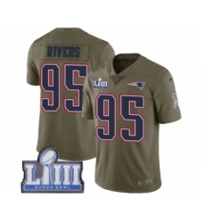 Men's Nike New England Patriots #95 Derek Rivers Limited Olive 2017 Salute to Service Super Bowl LIII Bound NFL Jersey