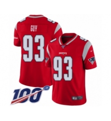 Youth New England Patriots #93 Lawrence Guy Limited Red Inverted Legend 100th Season Football Jersey