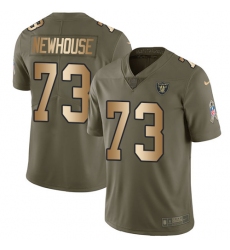 Youth Nike Oakland Raiders #73 Marshall Newhouse Limited Olive/Gold 2017 Salute to Service NFL Jersey