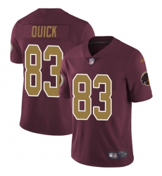Men's Nike Washington Redskins #83 Brian Quick Burgundy Red/Gold Number Alternate 80TH Anniversary Vapor Untouchable Limited Player NFL Jersey