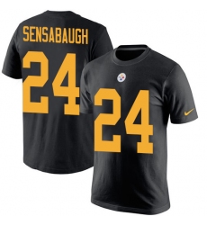 Nike Pittsburgh Steelers #24 Coty Sensabaugh Black Rush Pride Name & Number T-Shirt