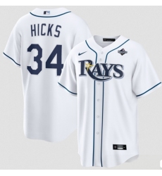 Men's Tampa Bay Rays #34 Liam Hicks White 2026 World Series Home Cool Base Stitched Baseball Jersey
