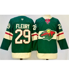 Men's Minnesota Wild #29 Marc-Andre Fleury Green 2024-25 Home Stitched Hockey Jersey