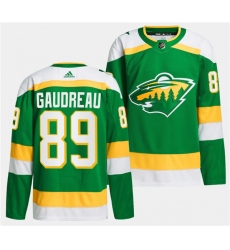 Men's Minnesota Wild #89 Frederick Gaudreau Green 2023-24 Stitched Jersey