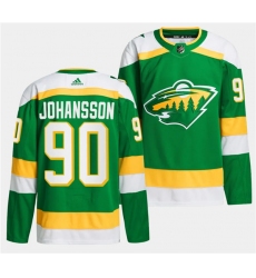 Men's Minnesota Wild #90 Marcus Johansson Green 2023-24 Stitched Jersey