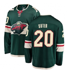 Youth Minnesota Wild #20 Ryan Suter Authentic Green Home Fanatics Branded Breakaway NHL Jersey