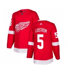 Men's Adidas Detroit Red Wings #5 Nicklas Lidstrom Red Home Authentic Stitched NHL Jersey