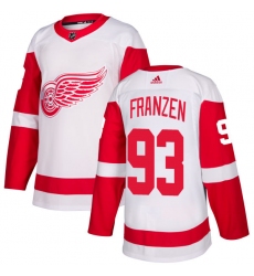 Women's Adidas Detroit Red Wings #93 Johan Franzen Authentic White Away NHL Jersey