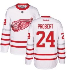 Men's Reebok Detroit Red Wings #24 Bob Probert Authentic White 2017 Centennial Classic NHL Jersey