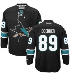 Youth Reebok San Jose Sharks #89 Mikkel Boedker Premier Black Third NHL Jersey