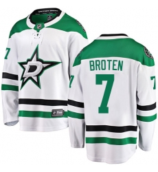 Men's Dallas Stars #7 Neal Broten Fanatics Branded White Away Breakaway NHL Jersey