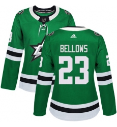 Women's Adidas Dallas Stars #23 Brian Bellows Authentic Green Home NHL Jersey