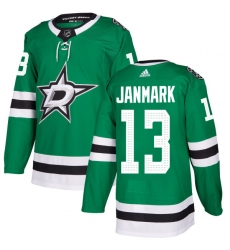 Men's Adidas Dallas Stars #13 Mattias Janmark Authentic Green Home NHL Jersey