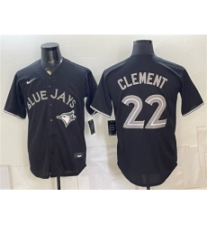 Men's Toronto Blue Jays #22 Ernie Clement 2026 Fashion Replica Black Out Stitched Baseball Jersey