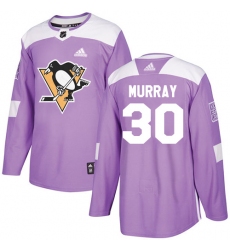 Men's Adidas Pittsburgh Penguins #30 Matt Murray Authentic Purple Fights Cancer Practice NHL Jersey