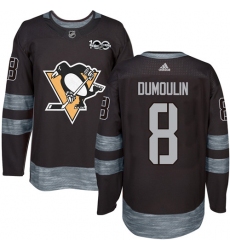 Men's Reebok Pittsburgh Penguins #8 Brian Dumoulin Authentic Black 1917-2017 100th Anniversary NHL Jersey
